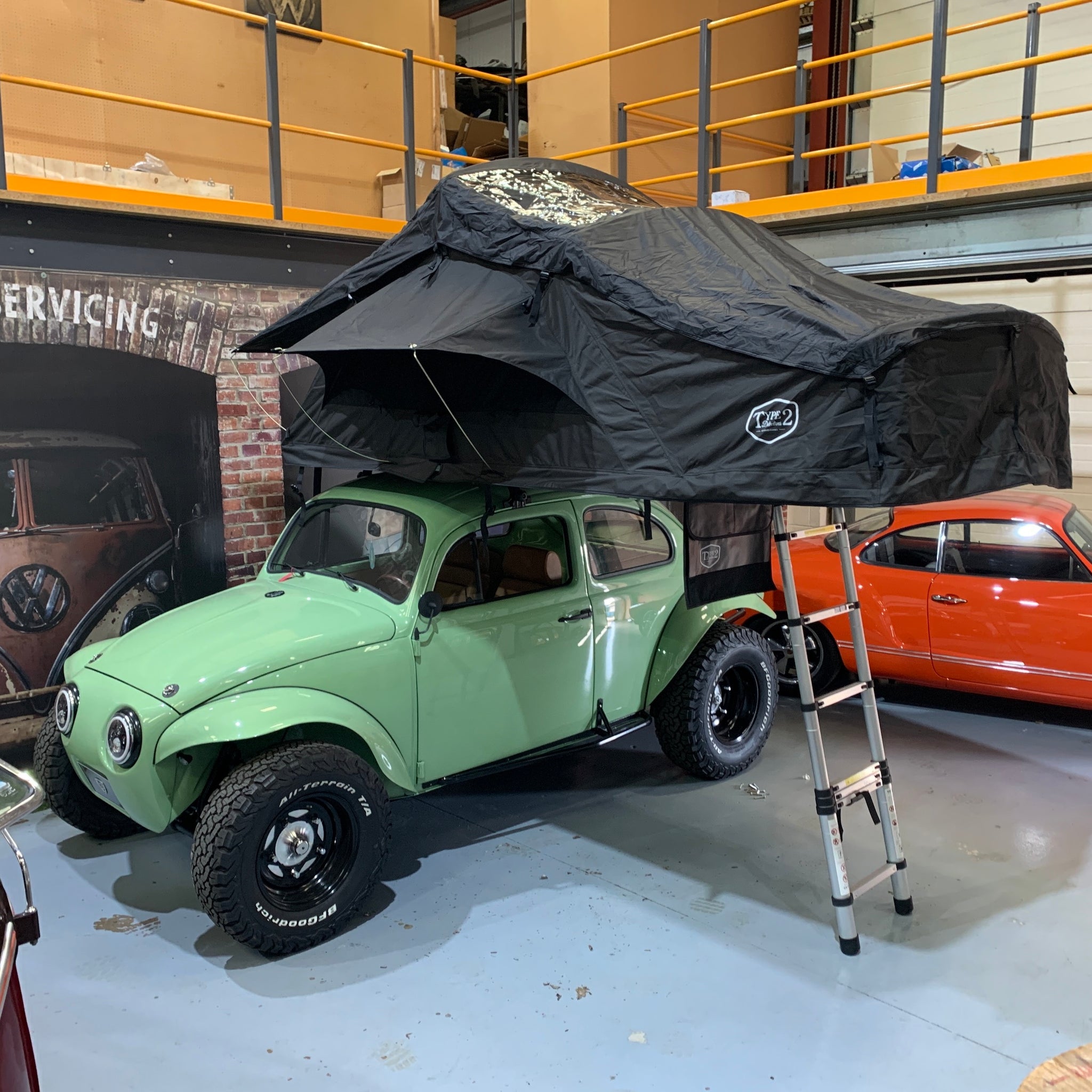 vw beetle roof tent Type 2 Detectives Adventure Roof Tent